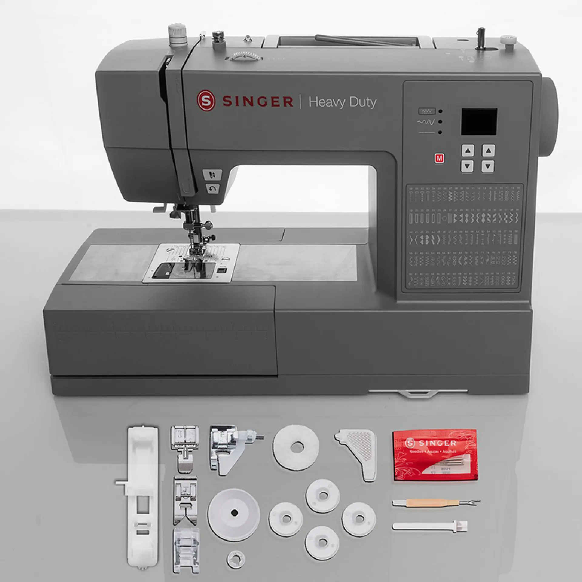 Máquina de Costura Singer Heavy Duty HD6605 100 Pontos - Cinza - Bivolt