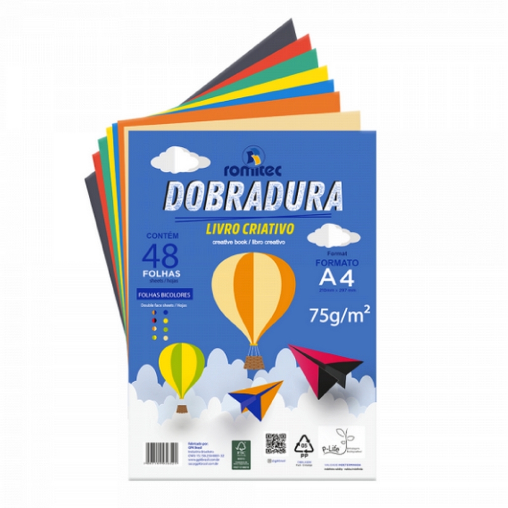 Papel Criativo Romitec Dobradura A4 75GR com 48 Folhas