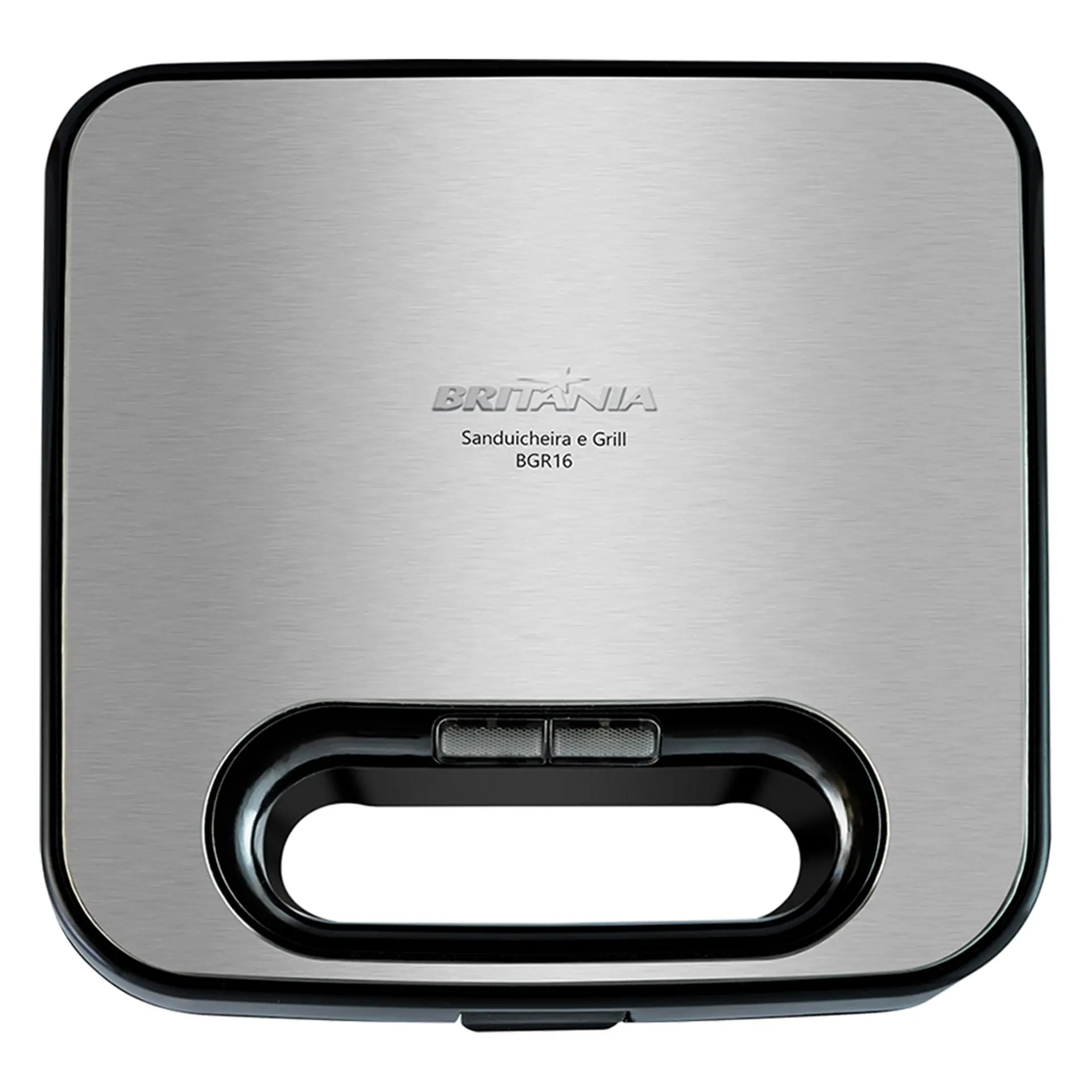 Grill e Sanduicheira Britânia Antiaderente 750W BGR16 - Preto/Inox - 110 Volts