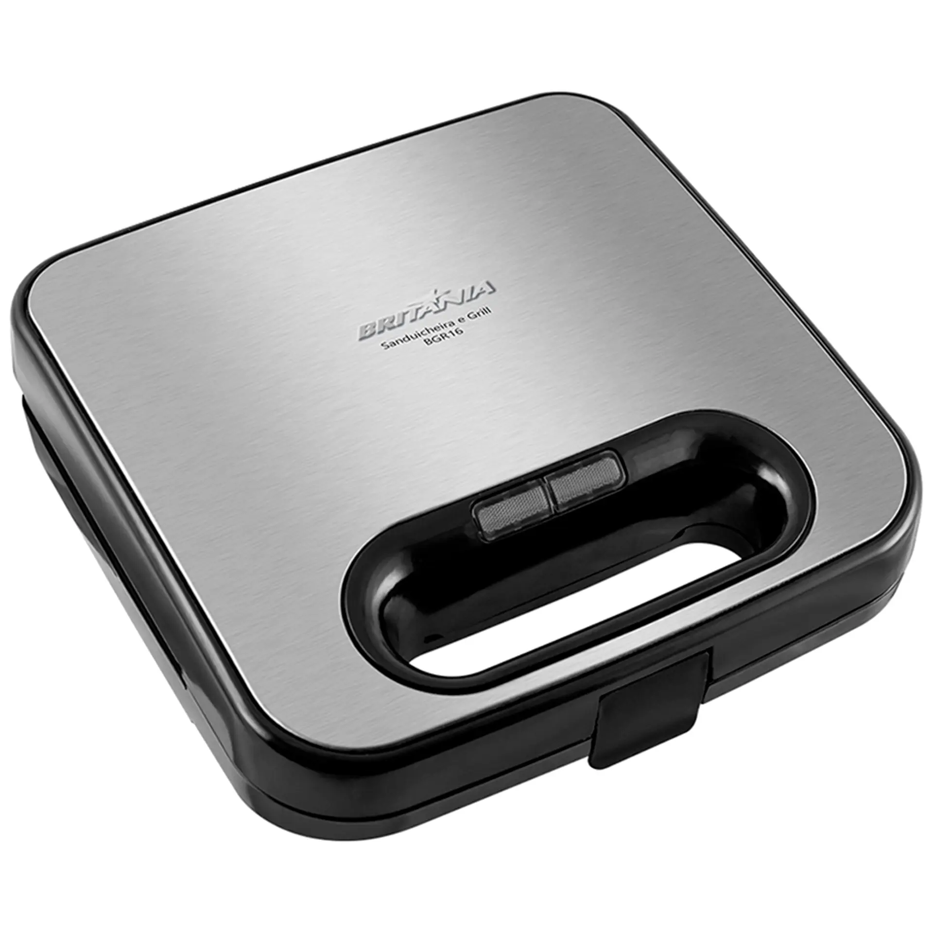 Grill e Sanduicheira Britânia Antiaderente 750W BGR16 - Preto/Inox - 110 Volts