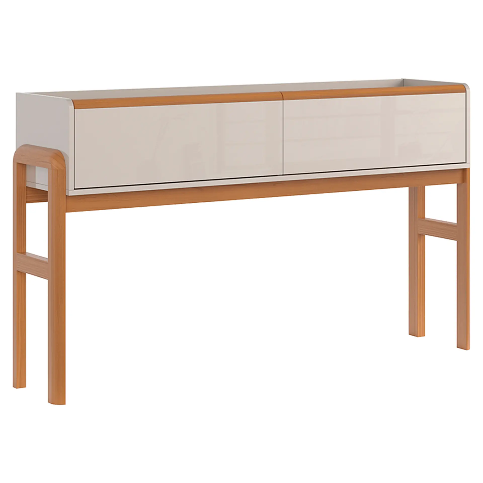 Aparador 2 gavetas MDP Elegance Lukaliam - Off White/Jequitiba