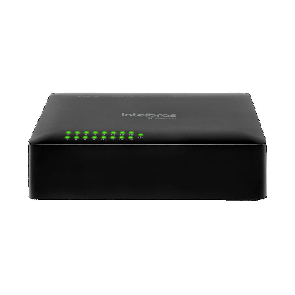 Switch 16 Portas Fast Ethernet SF 1600 Q+ Intelbras