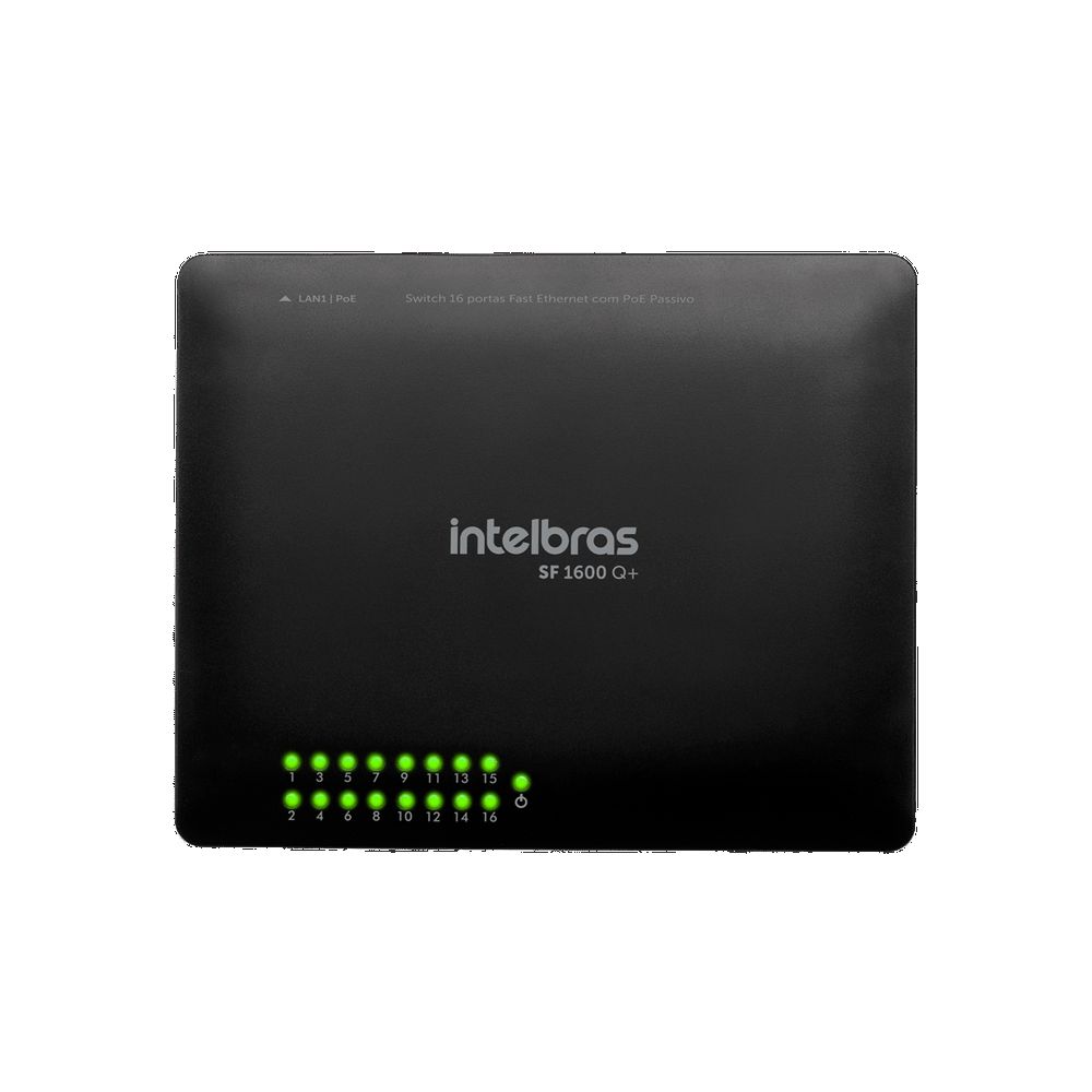 Switch 16 Portas Fast Ethernet SF 1600 Q+ Intelbras