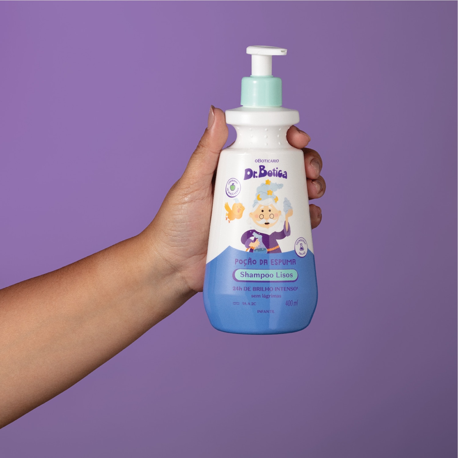 Shampoo Infantil Cabelos Lisos 1A à 2C Dr.Botica Poção da Espuma 400ml
