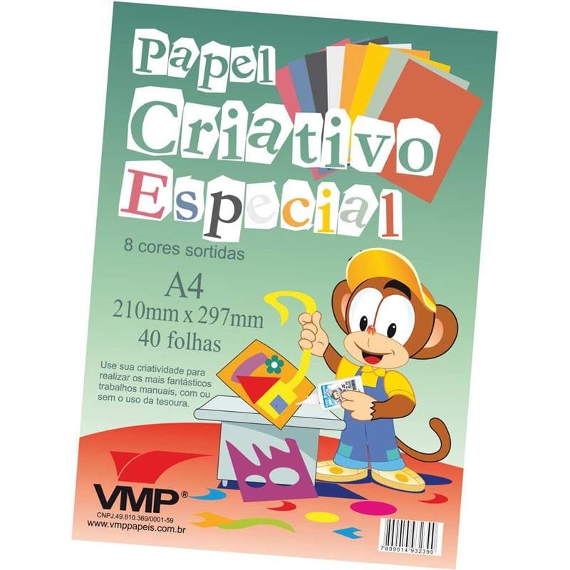 Papel Criativo VMP Especial Dobrável A4 com 40 Folhas 8 Cores