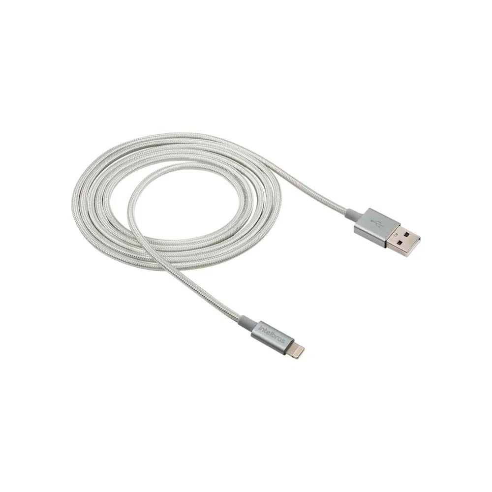Cabo USB - Lightning Branco nylon 1,5m Intelbras EUAL 15NB