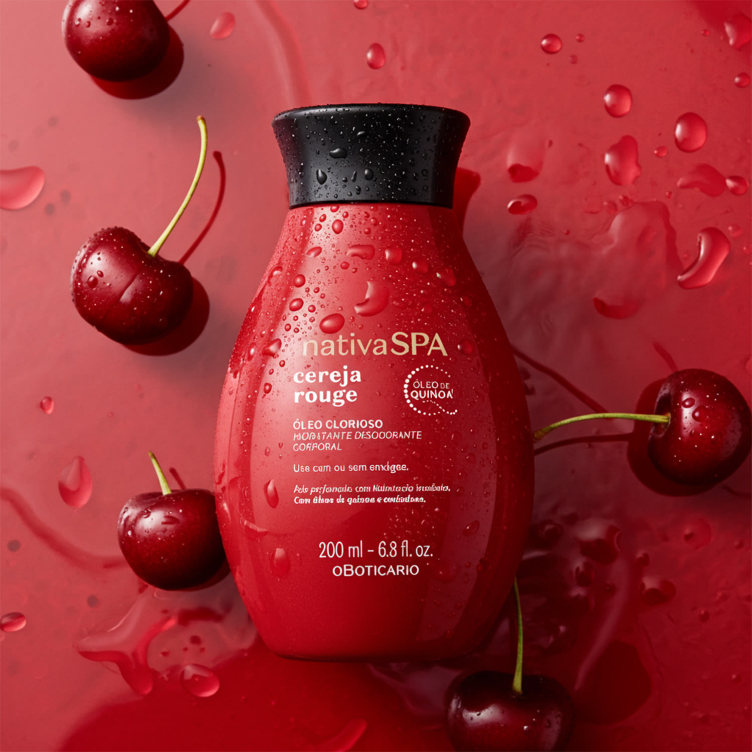 Óleo Glorioso Hidratante Desodorante Corporal Nativa Spa Cereja Rouge 200ml