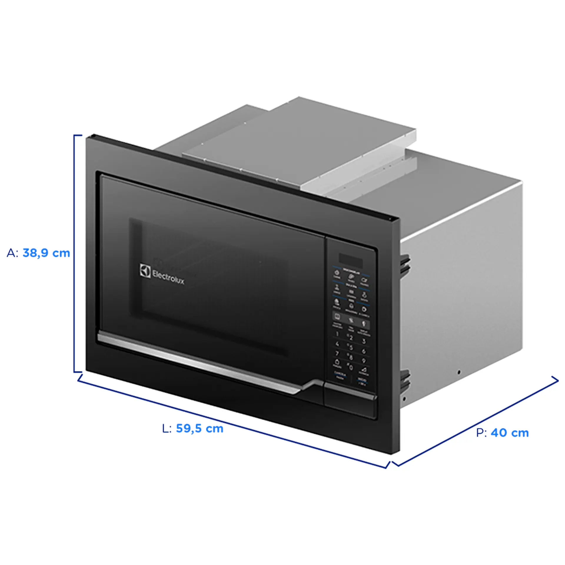 Micro-ondas de Embutir Electrolux 34L 1400W Função Tira Odor ME3EP - Preto - 220 Volts