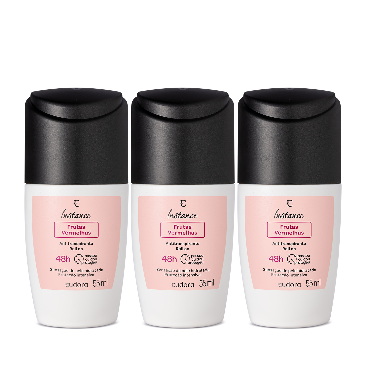 Combo Antitranspirante Roll On Instance Frutas Vermelhas 3x55ml