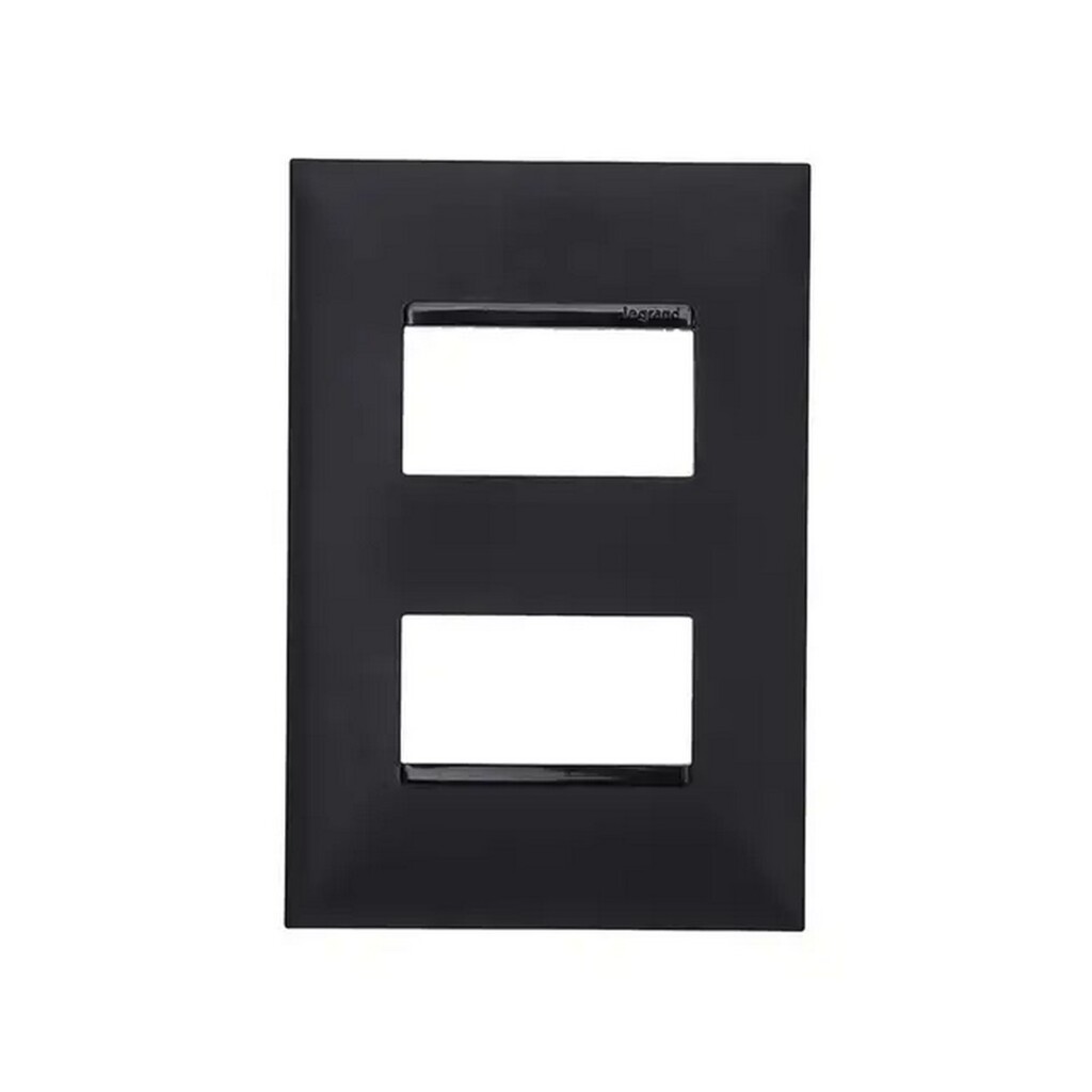 Espelho 4x2 para 2 Módulo Horizontal Pial Plus+ I Legrand Preto - 618506PT - sem Suporte