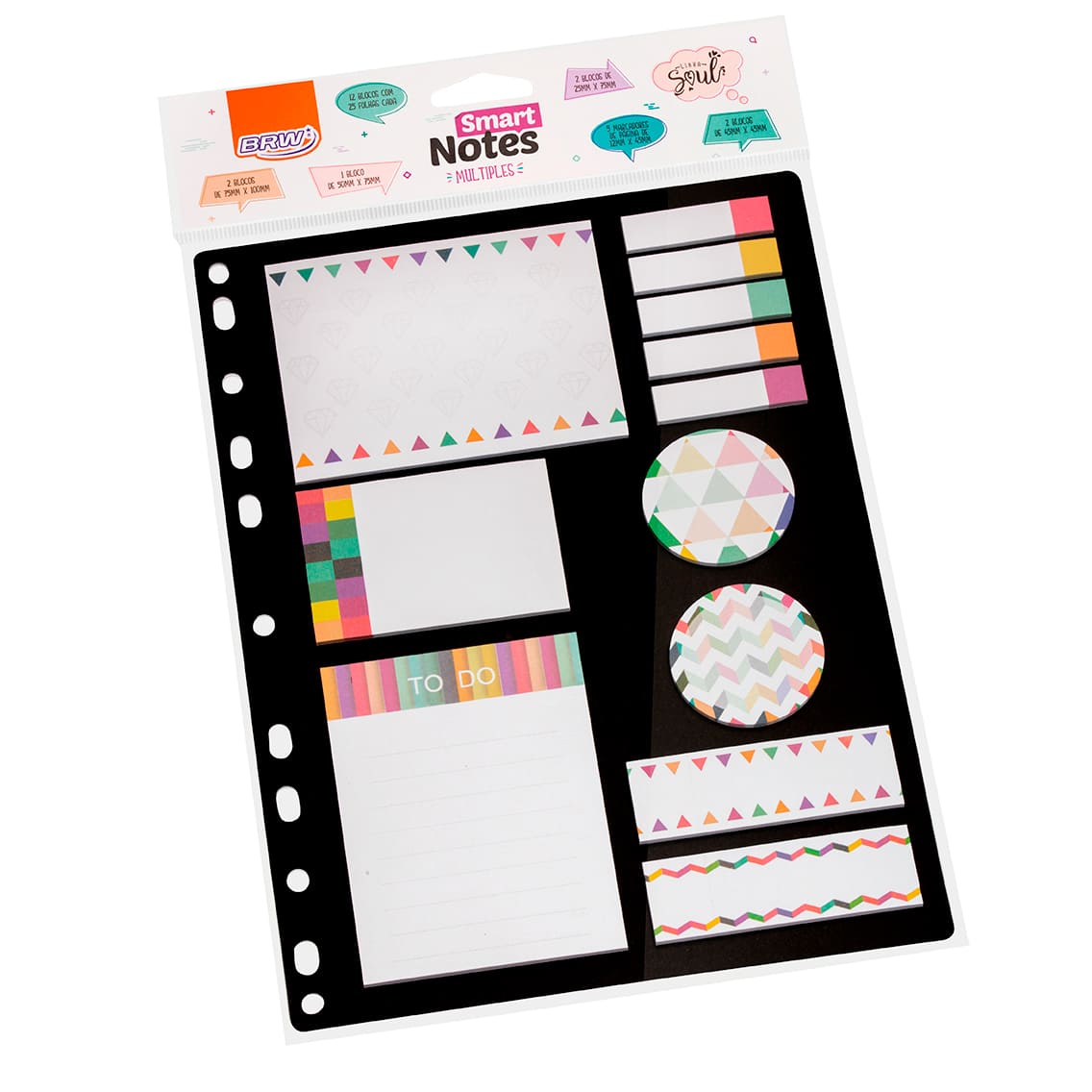 Bloco Adesivo BRW Smart Notes Multiples Fichário