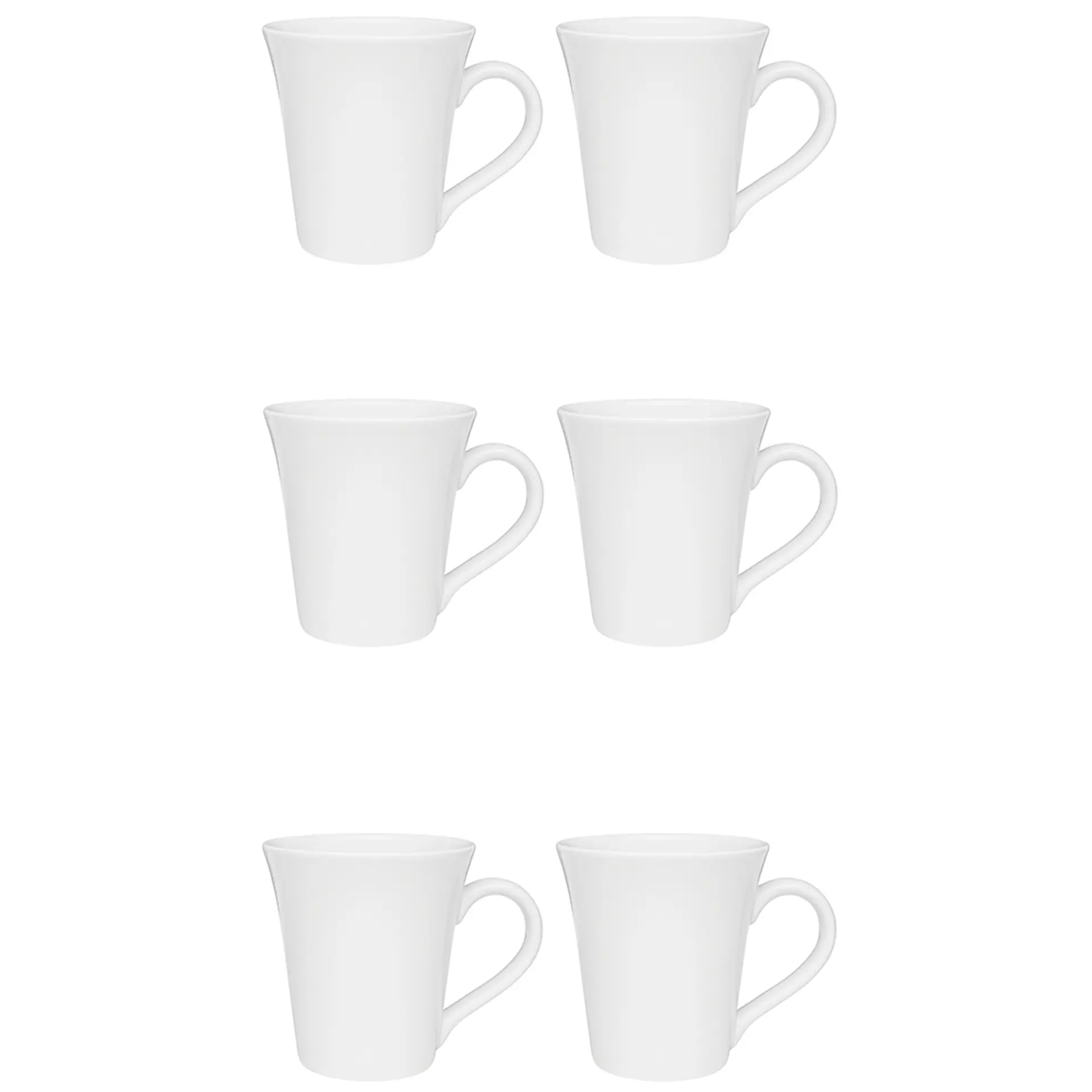 Conjunto de Canecas Oxford 12 Peças Cerâmica Tulipa 330 ML - Branco