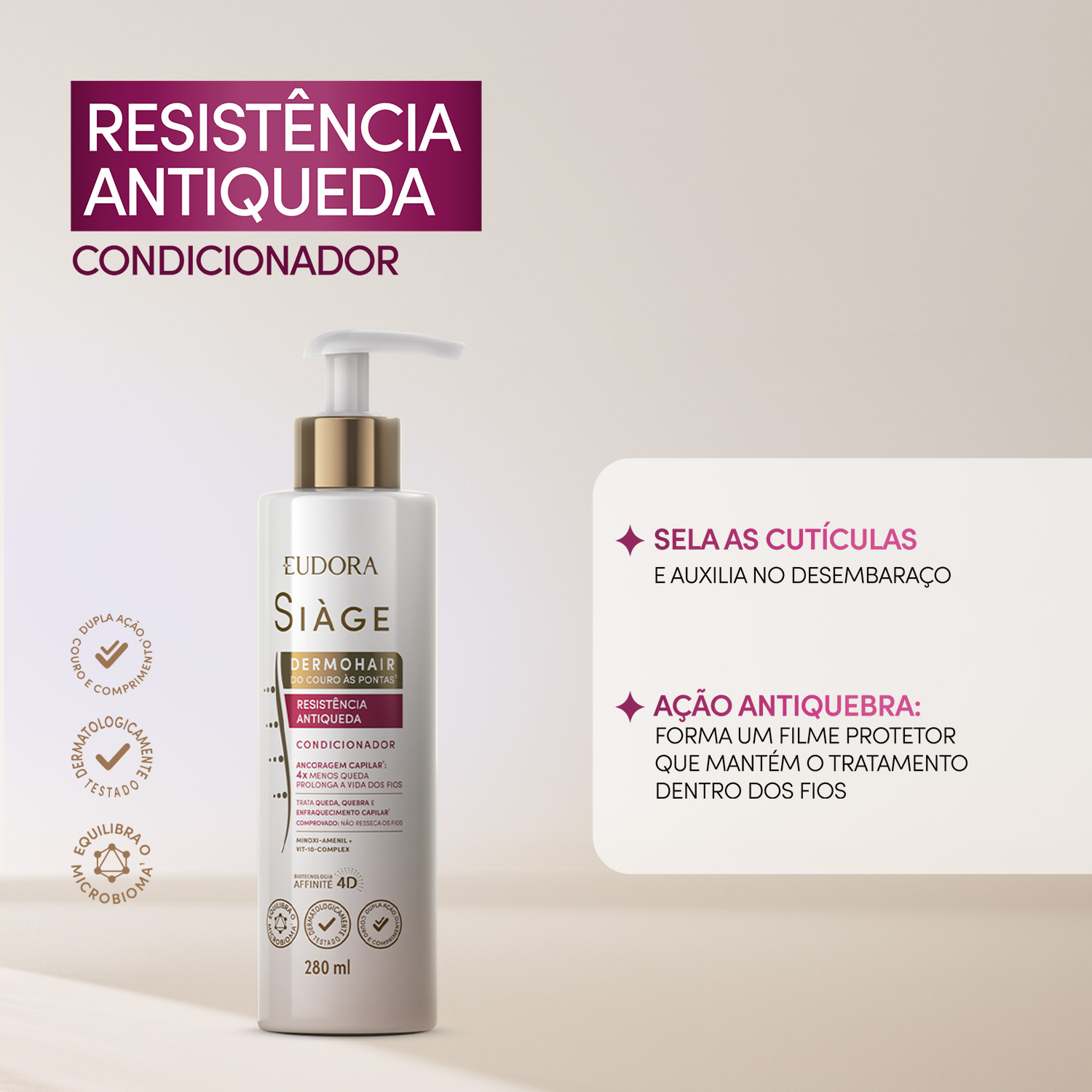 Combo Siàge Antiqueda: Shampoo 300ml + Condicionador 280ml