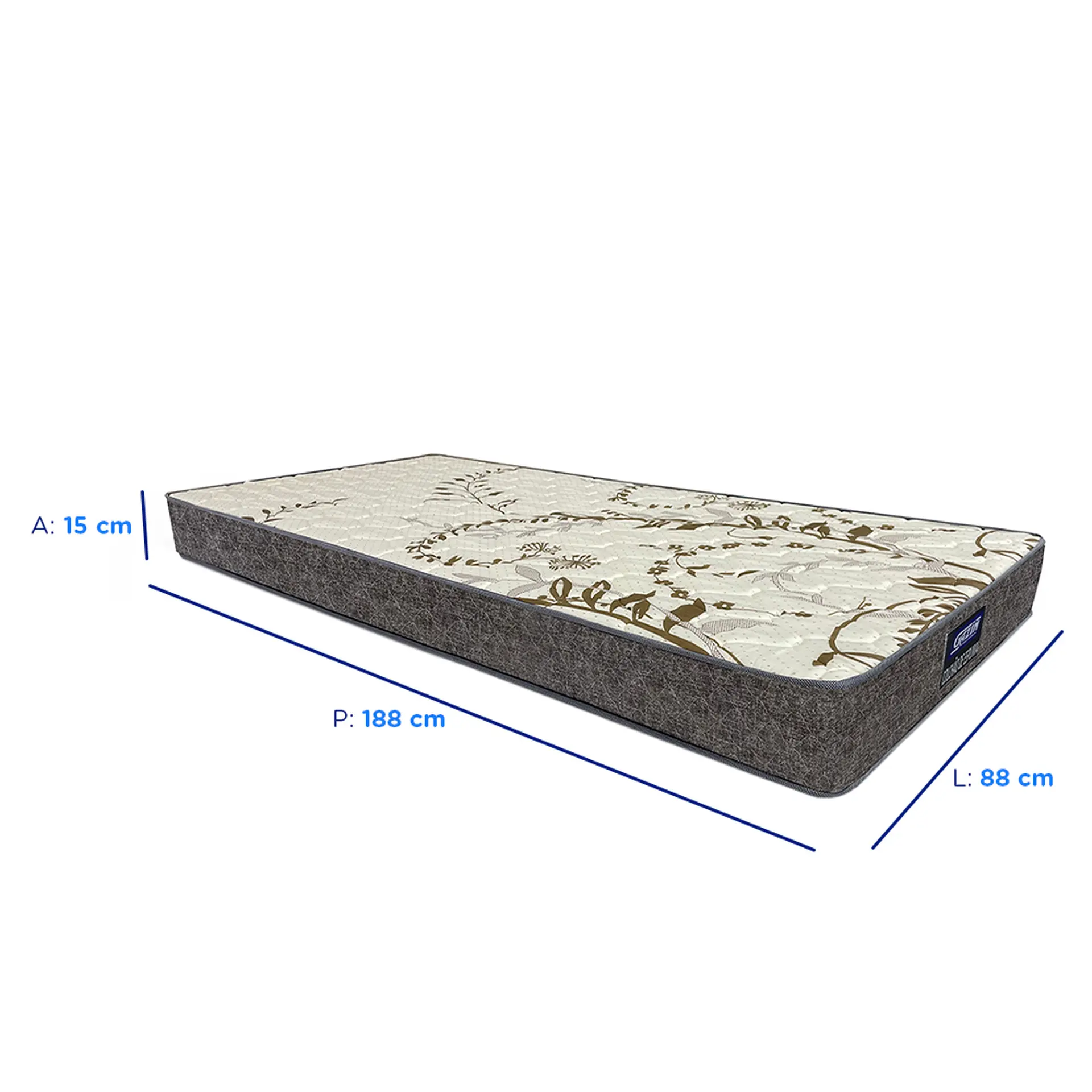 Colchão Solteiro de Espuma D28 Gazin Dunas 88x188 Double Face - Marrom