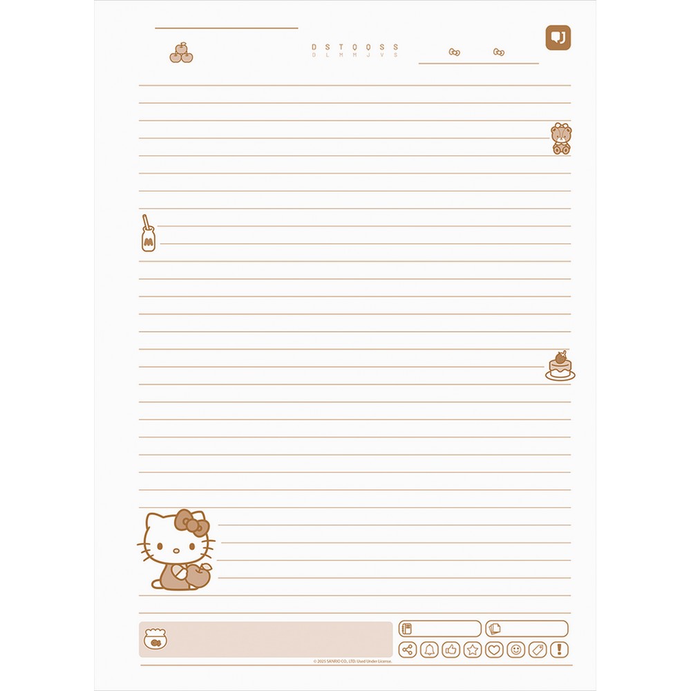 Caderno Universitário Capa Dura Espiral 1 Matéria 80 Fls 200x275 Hello Kitty Rosa Unitário Jandaia 7298726