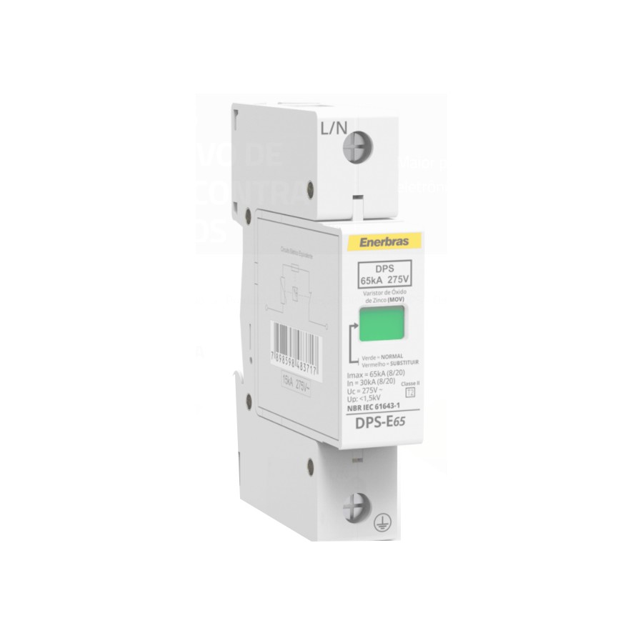 Dispositivo DPS 1 Polo 275V 65kA Enerbras DPSE65