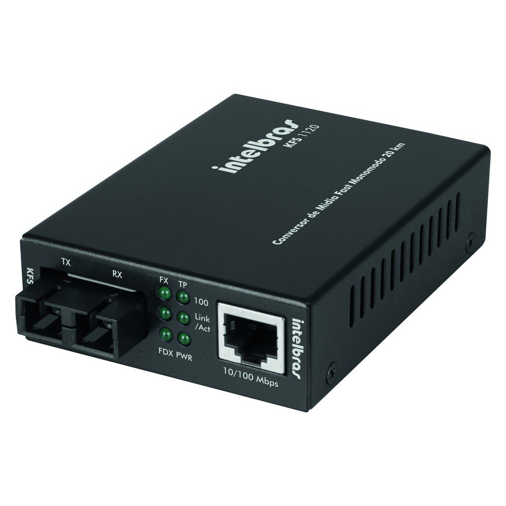 Conversor de Mídia Fast Ethernet Monomodo KFS 1120 Intelbras