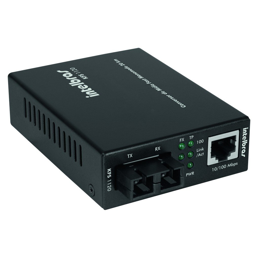 Conversor de Mídia Fast Ethernet Monomodo KFS 1120 Intelbras