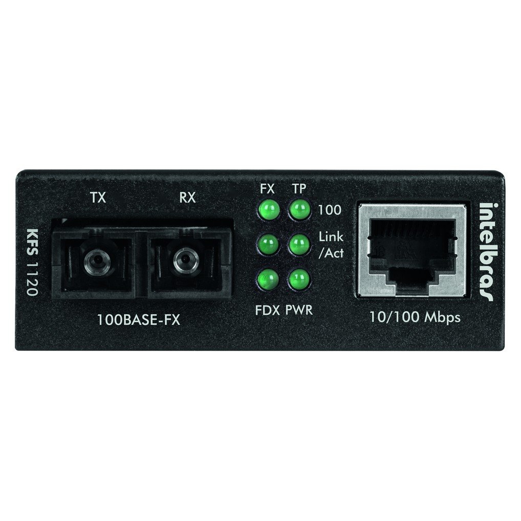 Conversor de Mídia Fast Ethernet Monomodo KFS 1120 Intelbras