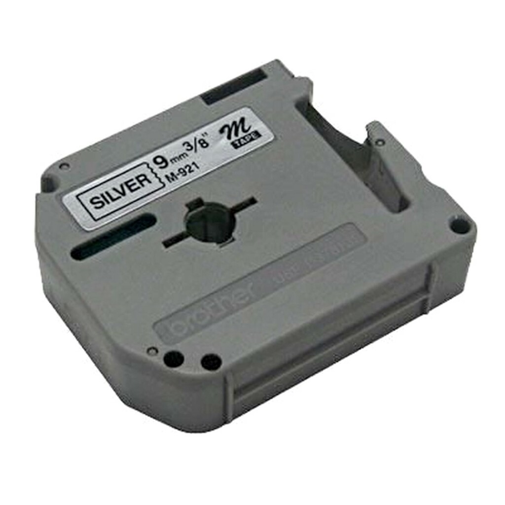 Fita Rotuladora Brother M921 Original 9 mm 8 Metros Preto no Prata - M921