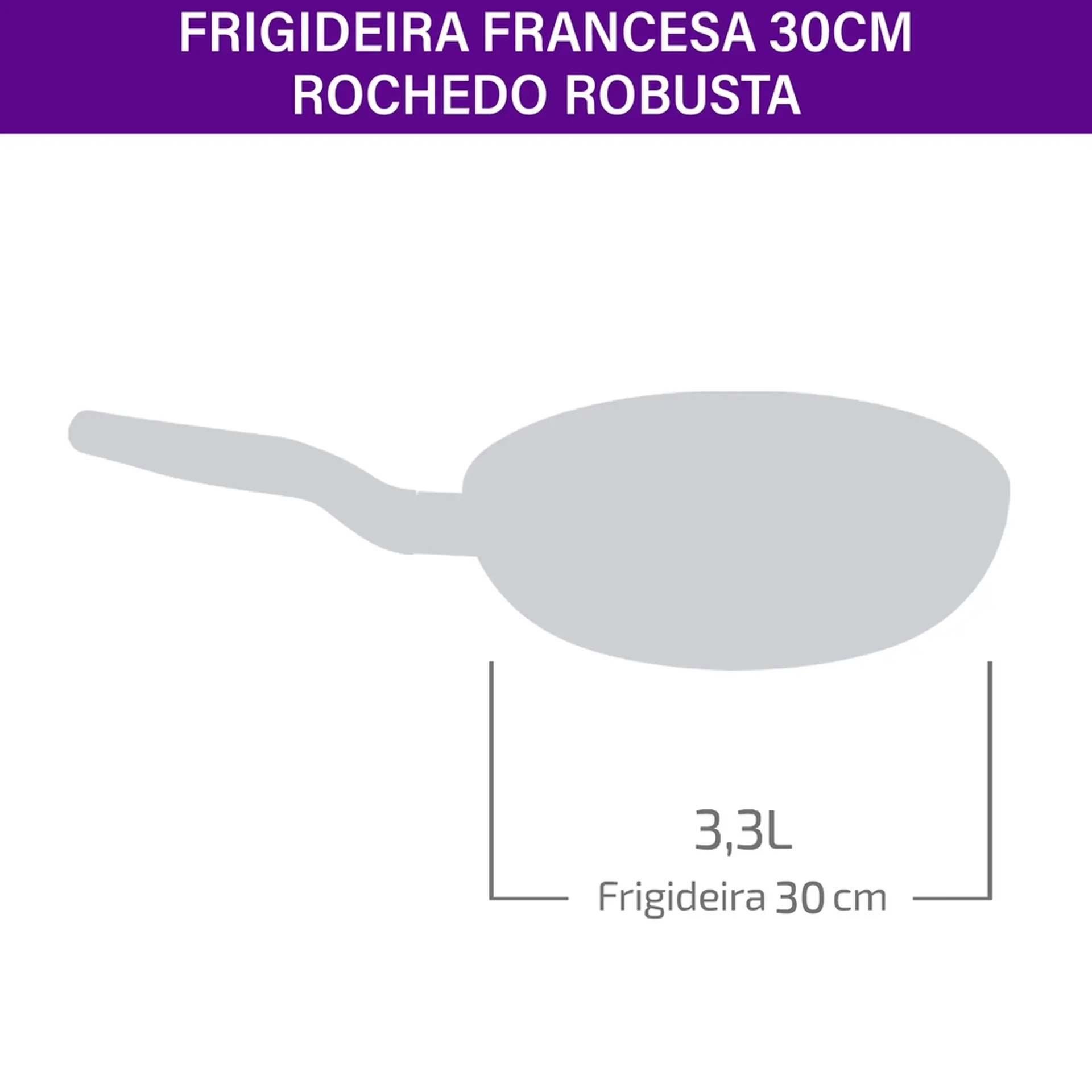 Frigideira Rochedo 3,3L Robusta Antiaderente