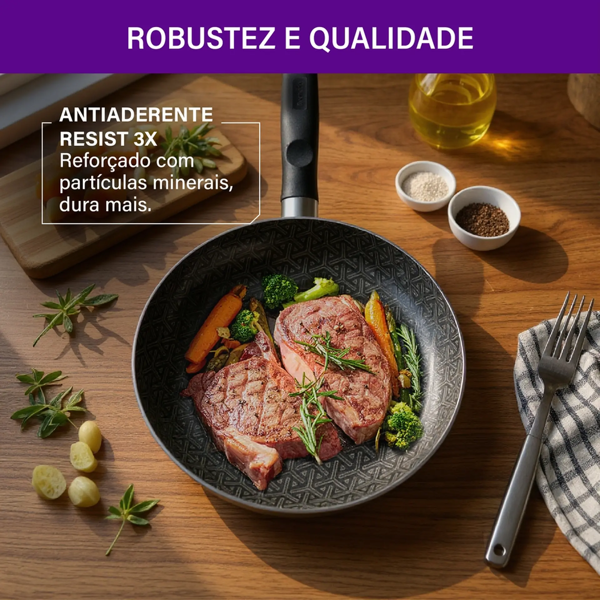 Frigideira Rochedo 3,3L Robusta Antiaderente