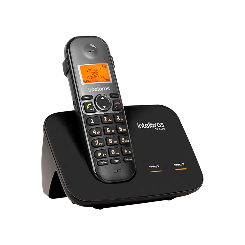Telefone Sem Fio Entrada 2 Linhas TS 5150 Intelbras