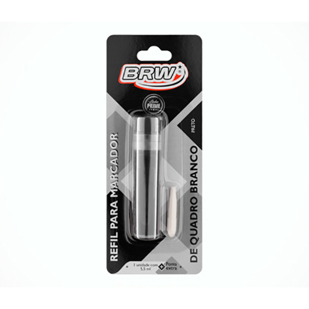 Refil para Caneta Marcador Quadro Branco 5,5ml Unitário Preto - BRW - RM1002