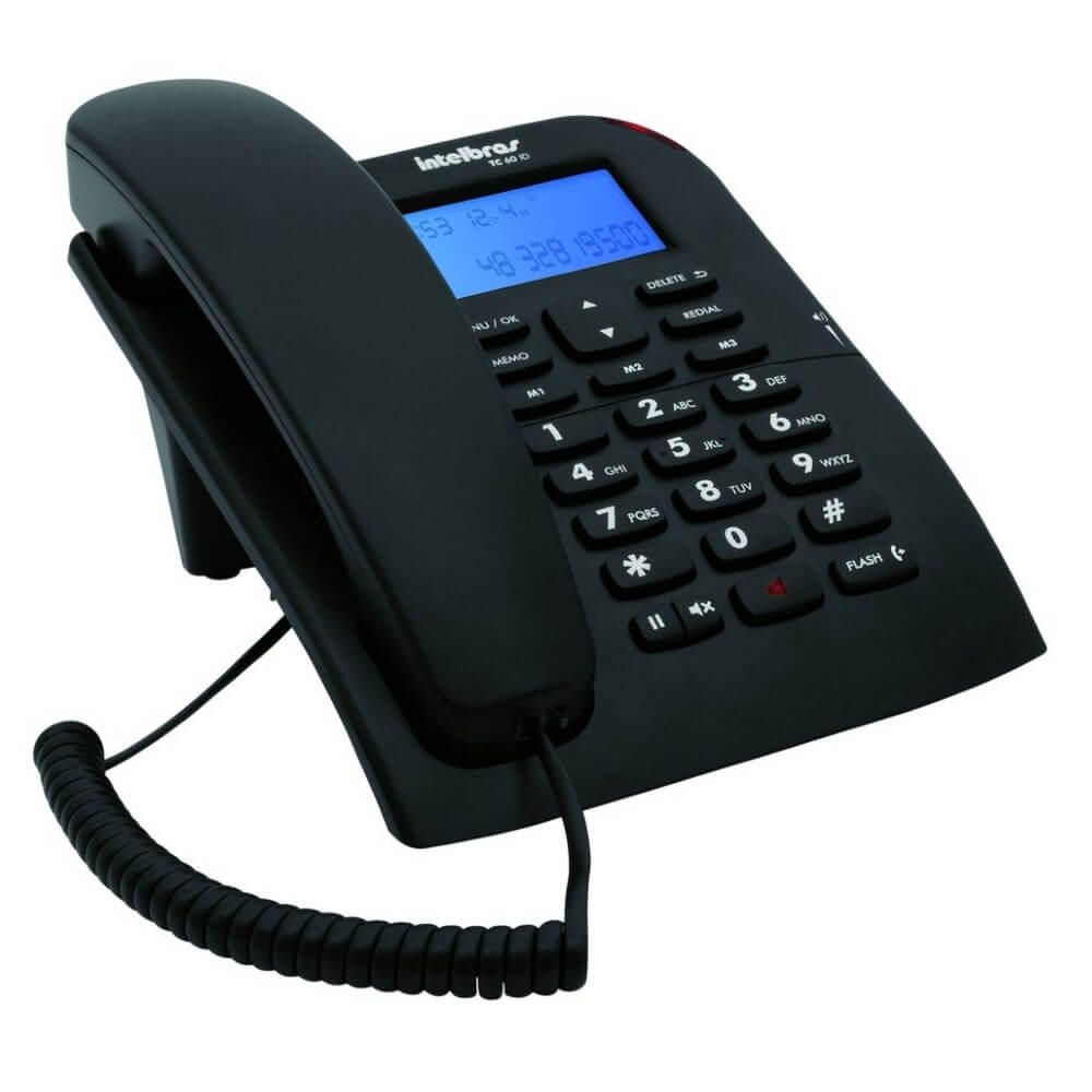 Telefone Padrão Intelbras TC-60ID com Identificador de Chamadas Preto - 4000074