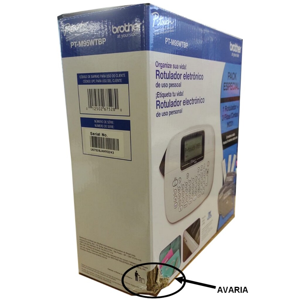 Rotulador Eletrônica Brother PTM95WTBP Branco Vem com 3 Fitas M231