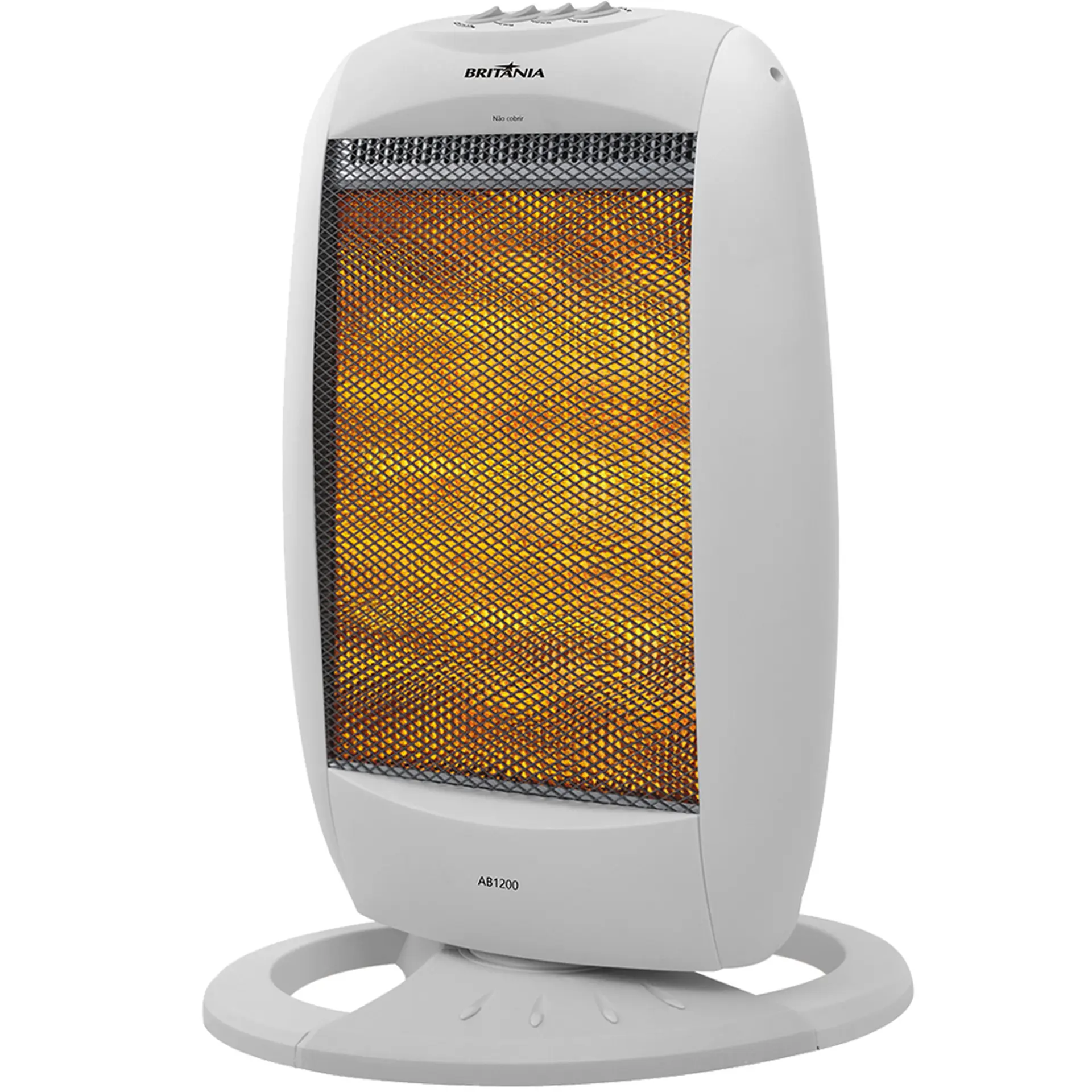 Aquecedor de Ar Britânia AB Halogênio 1200W com Alça para Transporte - Branco - 110 Volts