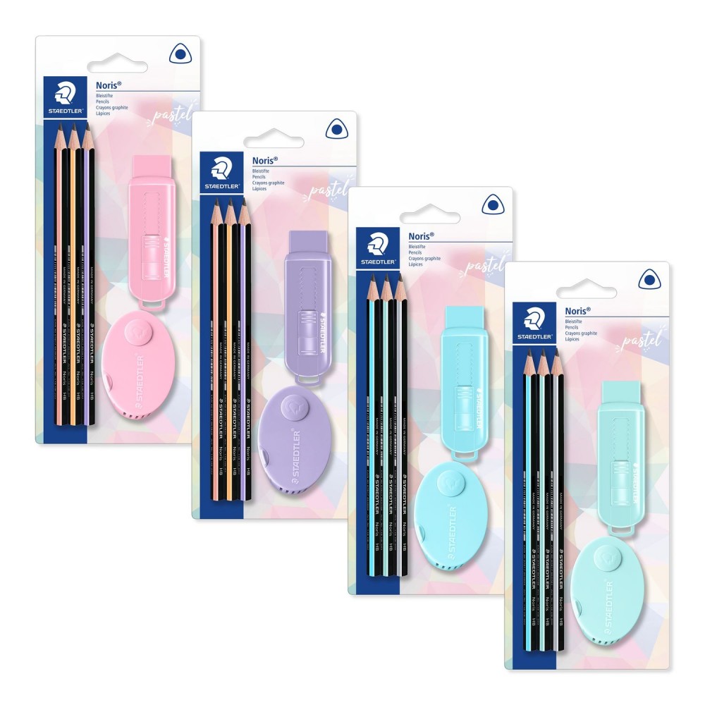 Kit Staedtler Lápis Borracha Apontador Pastel Sortido
