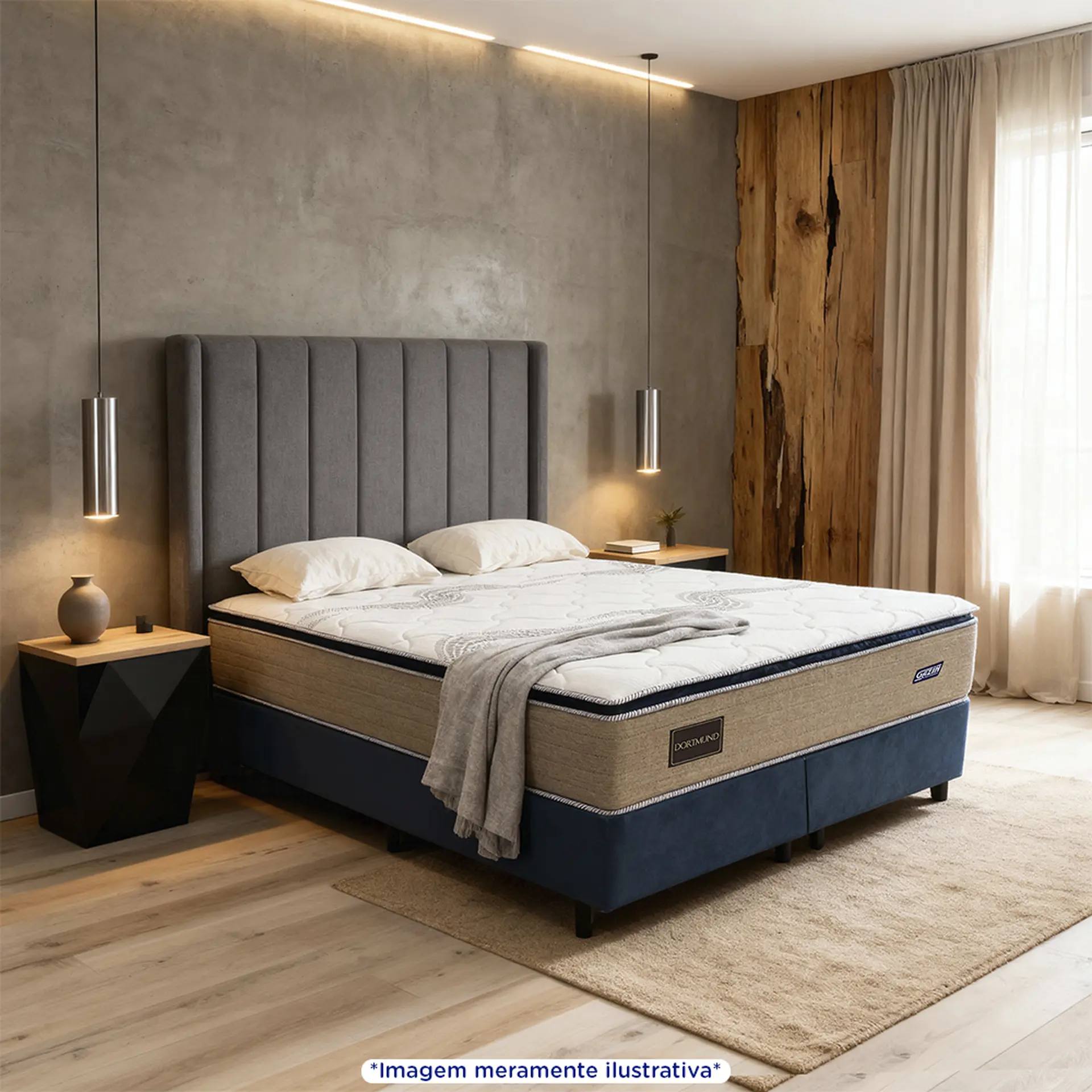 Colchão Queen Size Molas BlueWave Gazin Dortmund 158x198 - Castor