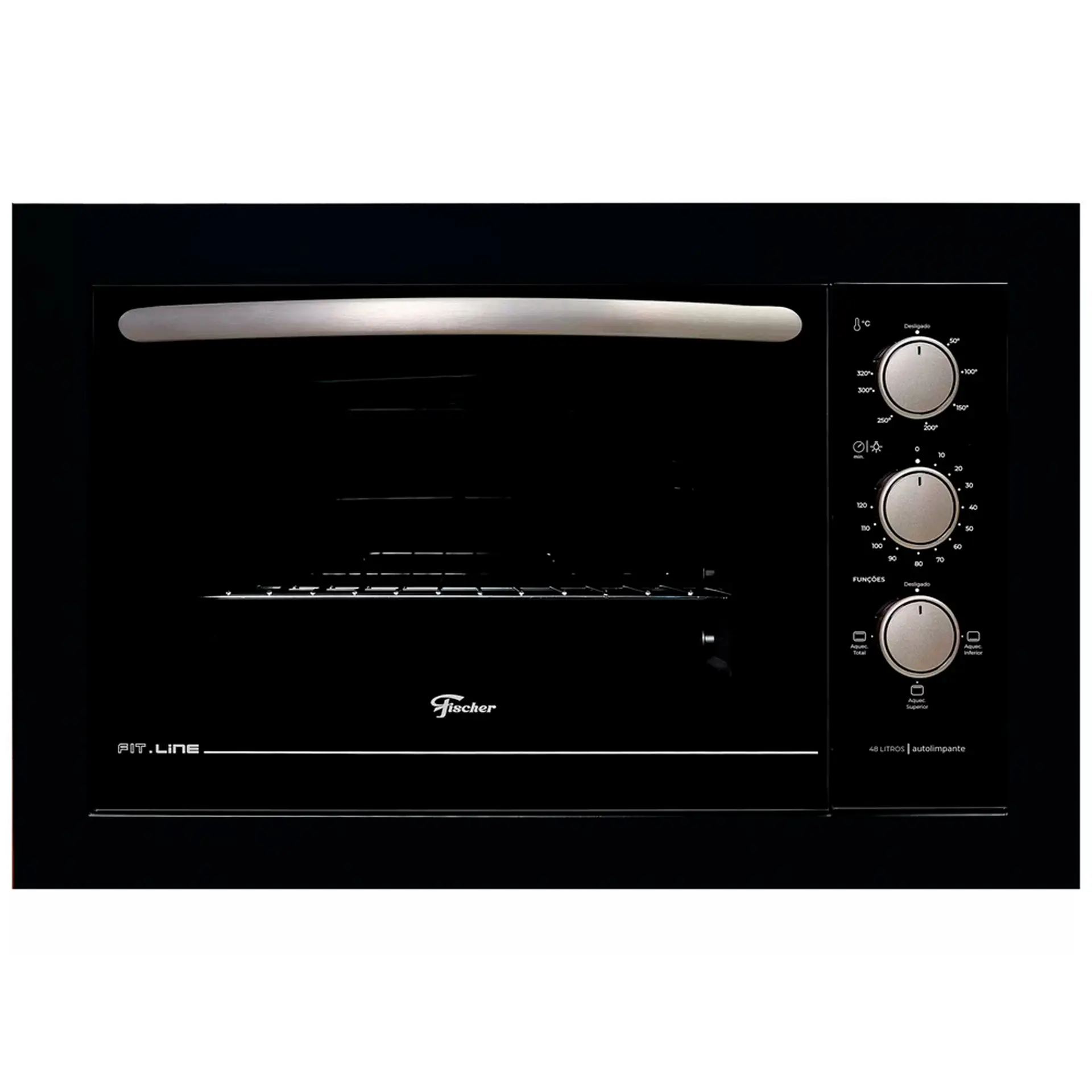 Forno Elétrico de Embutir 48L Fischer Fit Line com Timer 1775W - Preto - 110 Volts