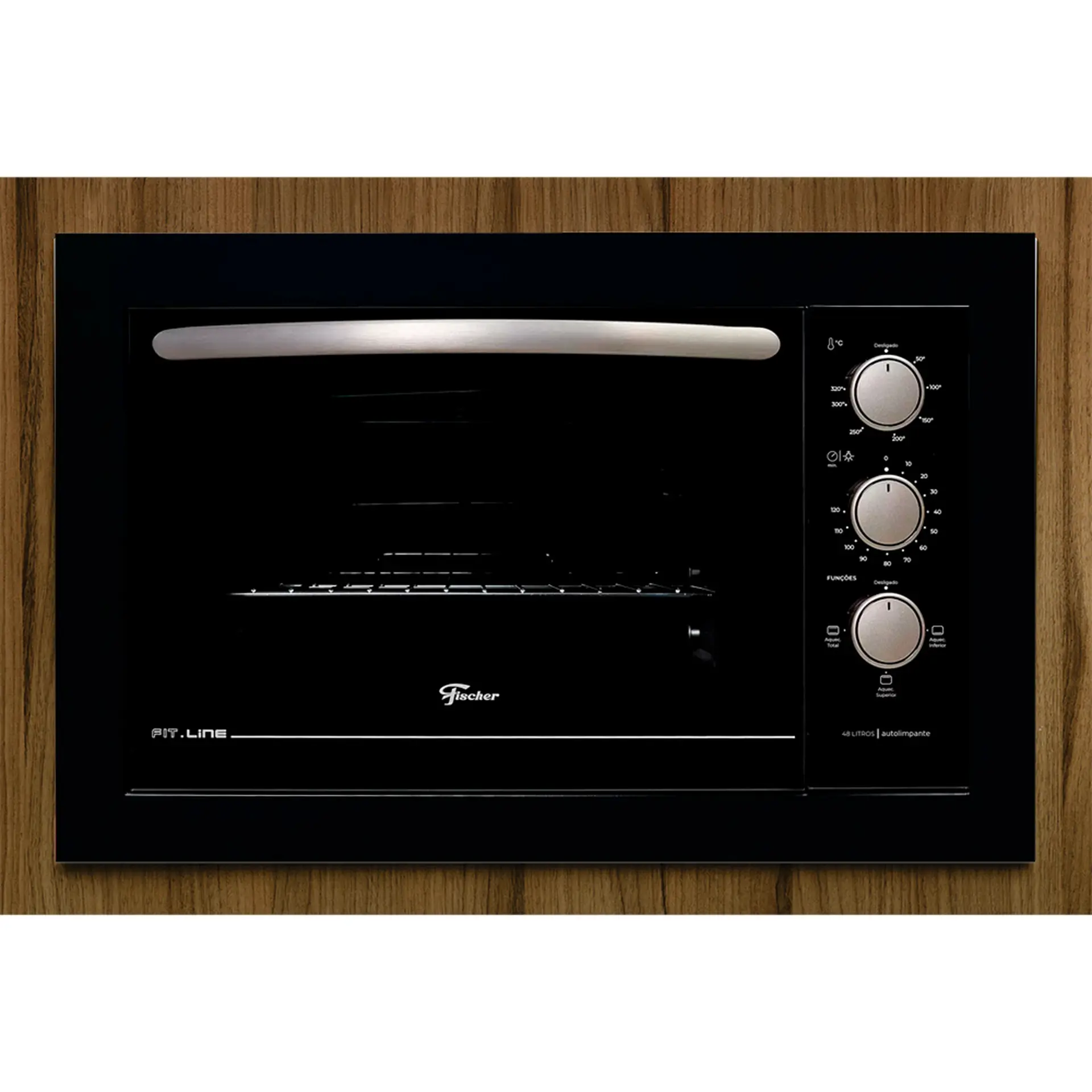 Forno Elétrico de Embutir 48L Fischer Fit Line com Timer 1775W - Preto - 110 Volts