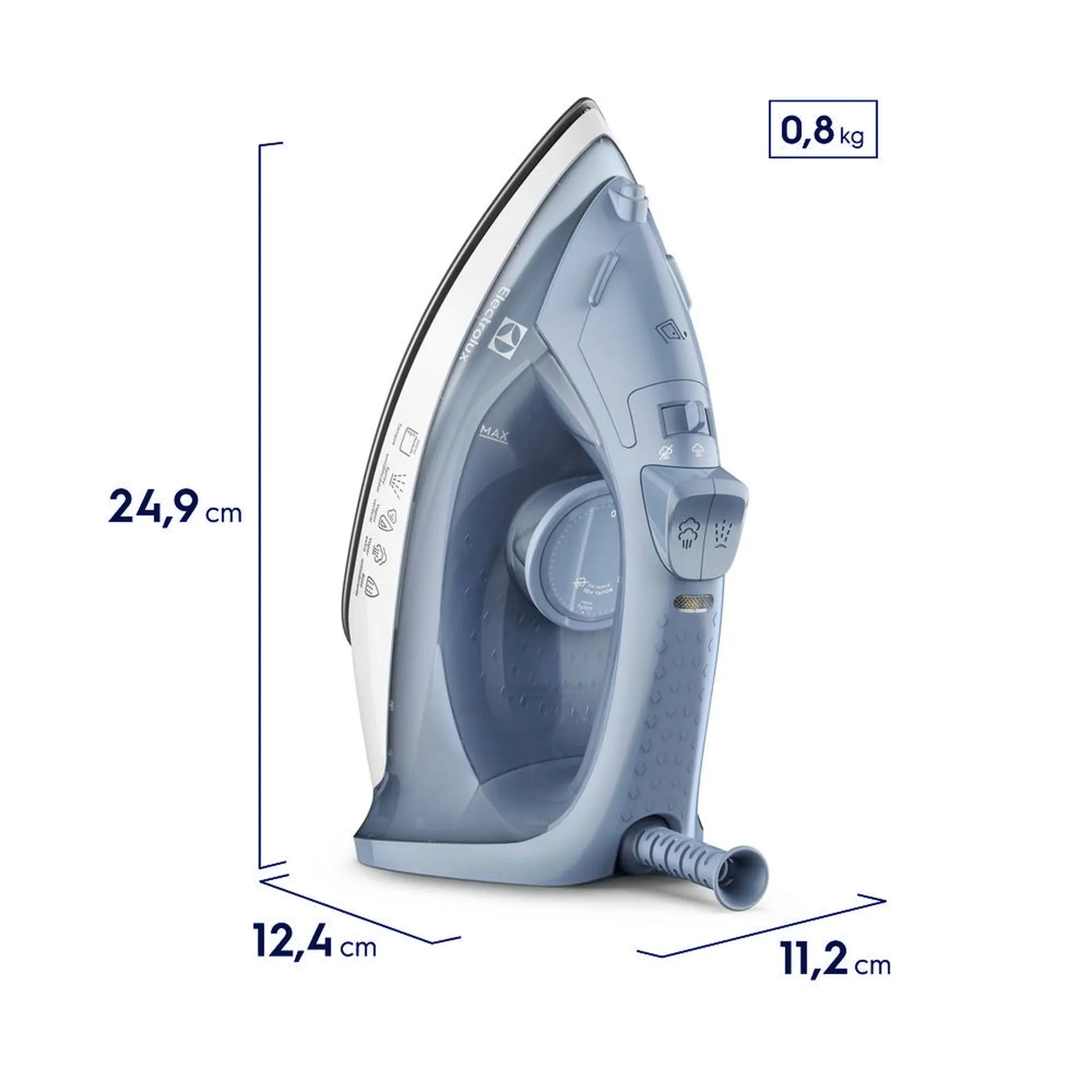 Ferro de Passar a Vapor e Seco Electrolux Efficient Vapor Vertical ESI10 - Azul - 110 Volts