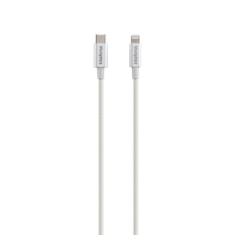 Cabo USB C - Lightning Branco nylon 1,5m Intelbras EUCL 15NB