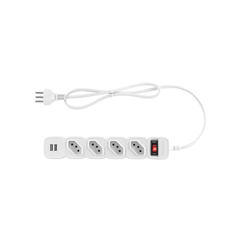 Protetor Eletrônico 4 Tomadas 2 USB Intelbras EPE 204 USB BR