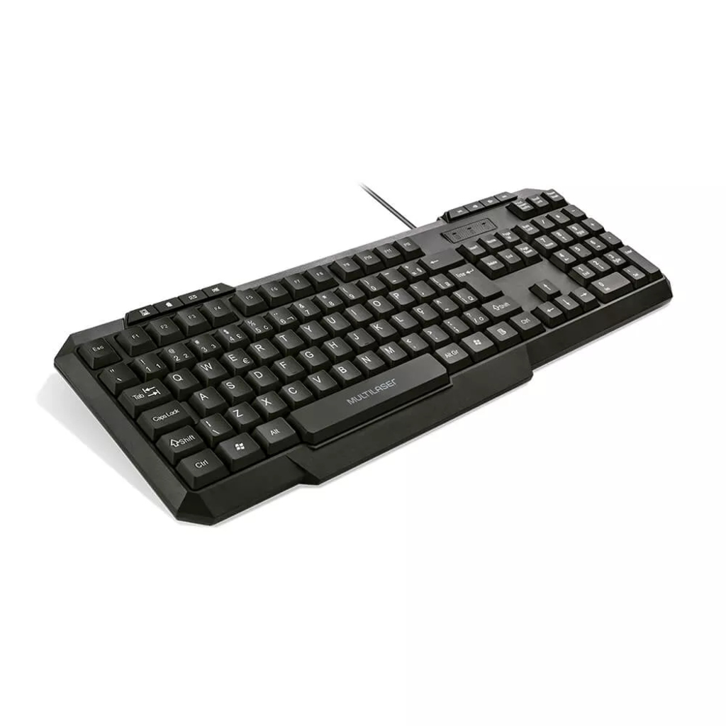 Teclado USB Slim Multilaser Preto Multimídia - TC206 - Vendido Unitário
