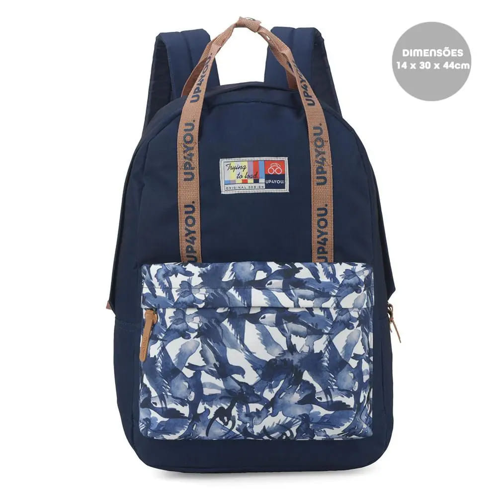 Mochila Costa Luxcel Up4you Grande com Detalhes Azul Escuro