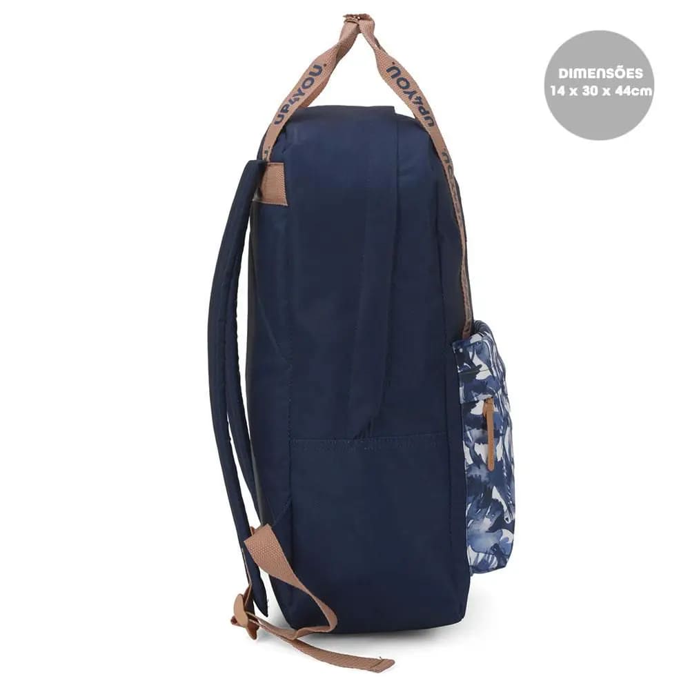 Mochila Costa Luxcel Up4you Grande com Detalhes Azul Escuro