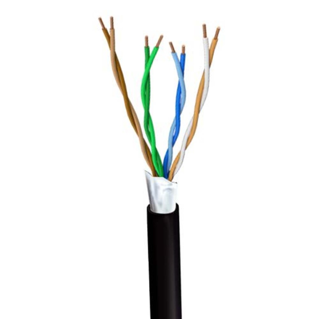 Cabo CFTV Blindado 24AWG Telecam Cabos 4 Pares Preto 210800603 Bobina 300m