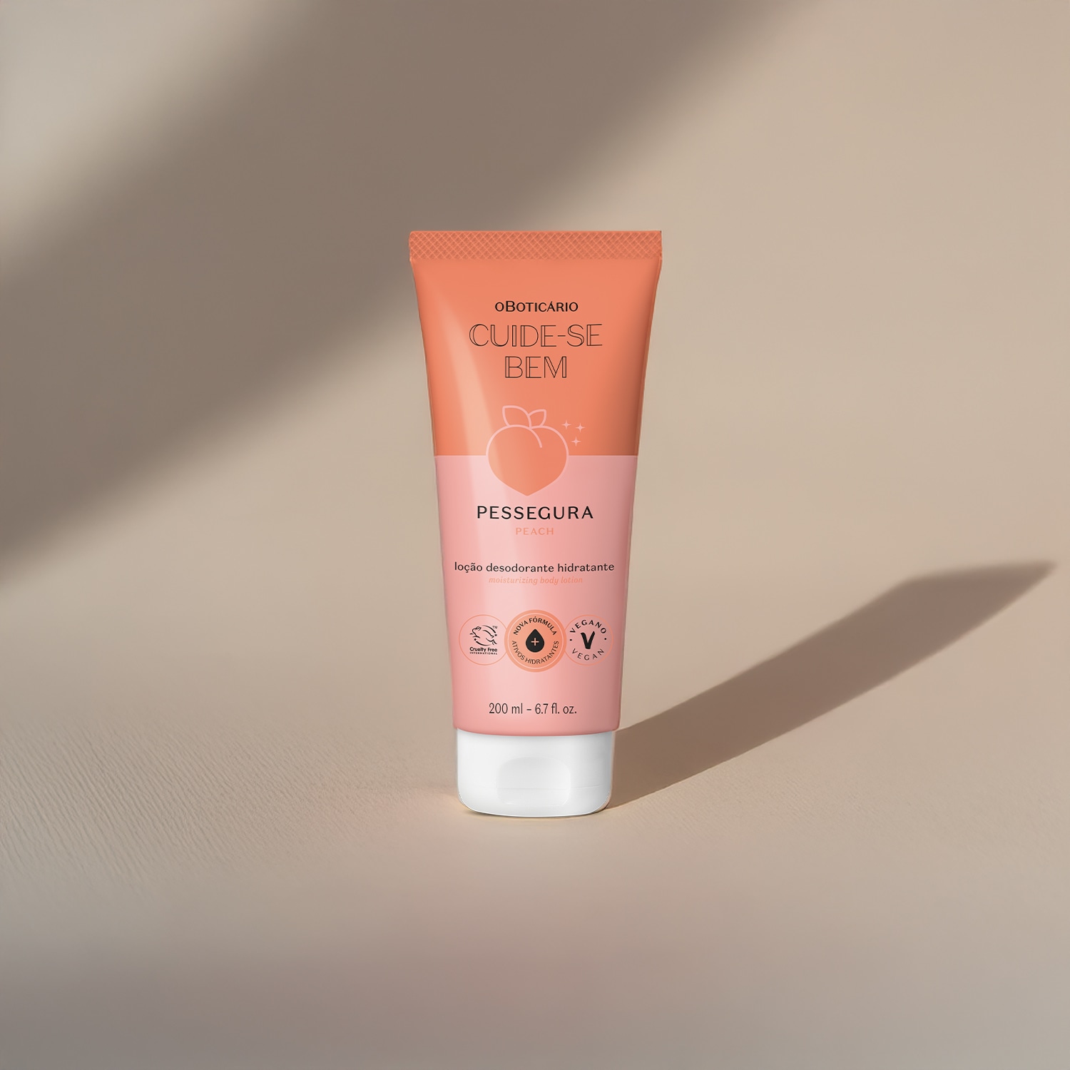 Loção Desodorante Hidratante Corporal Cuide-se Bem Pessegura 200ml