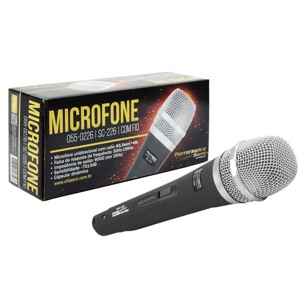 Microfone Alta Frequência Cabo 4m SC226 Performance Sound 0550226