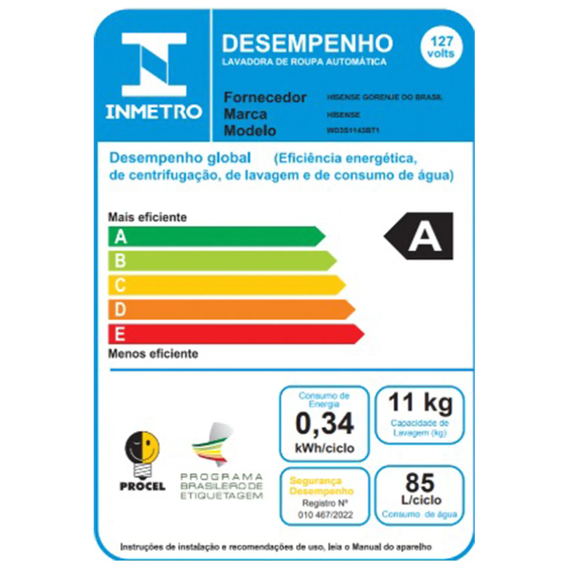 Lava e Seca Hisense Conectada Steam WI-FI 11kg WD3S1143BT1/BT2 - Titanium - 110 Volts