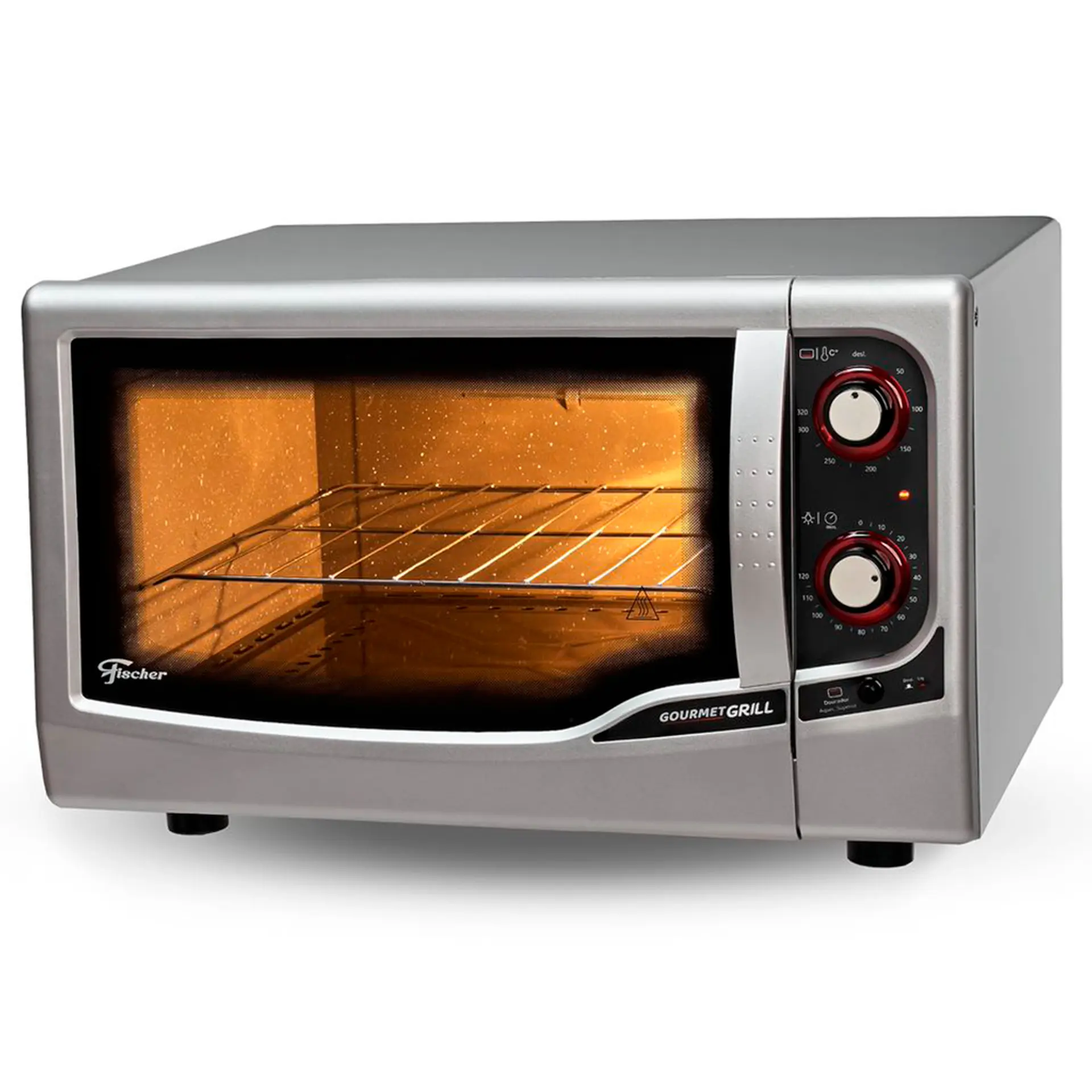 Forno Elétrico de Bancada 44L Fischer Gourmet Grill com Timer 1775W - Prata - 110 Volts