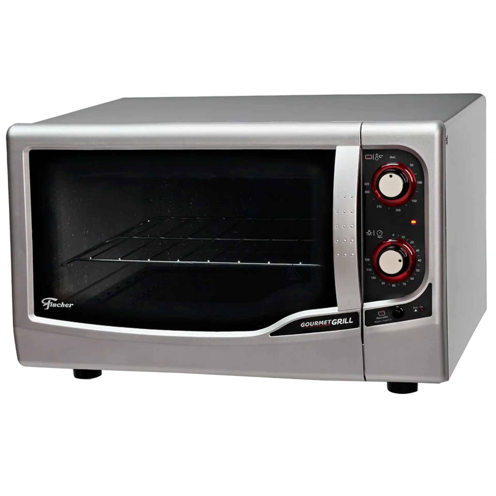 Forno Elétrico de Bancada 44L Fischer Gourmet Grill com Timer 1775W - Prata - 110 Volts