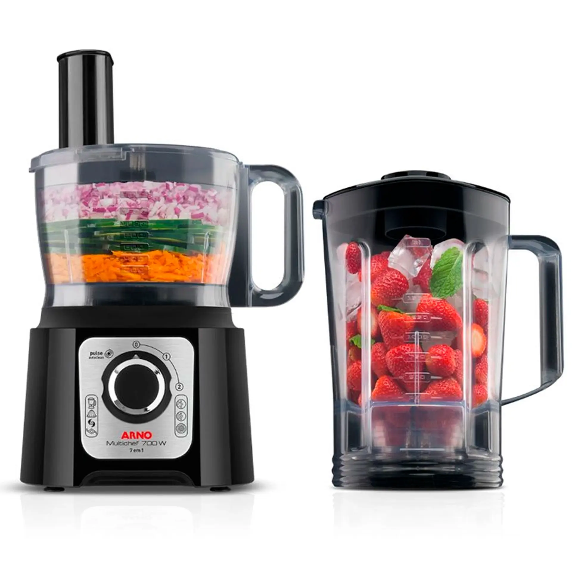 Multiprocessador Arno Multichef 7 em 1 700W com Liquidificador - Preto - 110 Volts