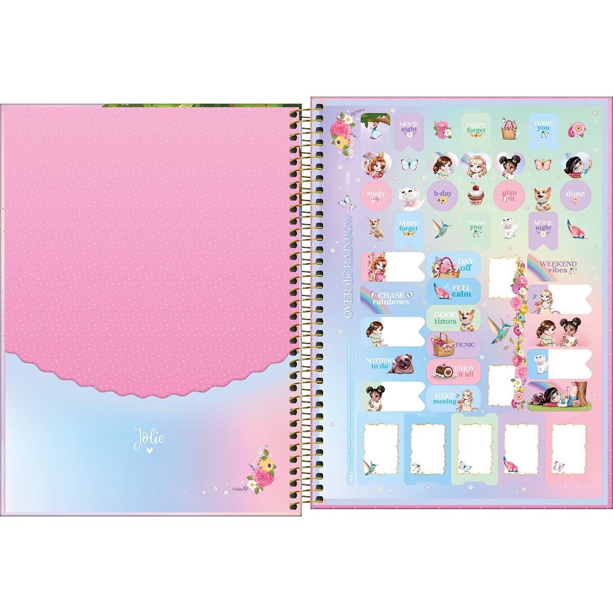 Caderno Universitário Tilibra Jolie Espiral Capa Dura 160 Folhas 10 Matérias Sortido