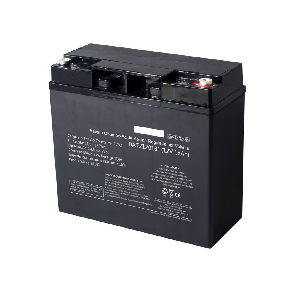 Bateria Selada para Alarmes e Nobreaks 18Ah 12V WEG 13714064